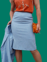 Charger l'image dans la galerie, Ensemble vintage Jade. veste & jupe bleu ciel. Taille S, 36, 38