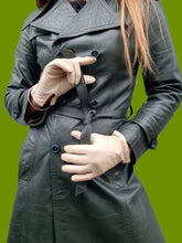 Charger l'image dans la galerie, Gants vintage Elisa - Cuir écru et triangles ajourés aux poignets. Taille 7 1/4