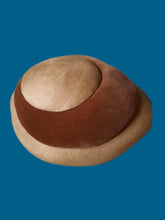 Charger l'image dans la galerie, Chapeau vintage Caroline - Bibi en paille tressée et velours marron. 1960s.