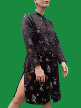 Charger l'image dans la galerie, Kimono Vietnamien Linh - Brocard fleuri. Taille M, 38, 40