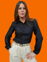 Charger l'image dans la galerie, Chemisier "Seconde" Eugénie - Noir. Inès de la Fressange. Taille S, 36, 38.
