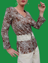 Charger l'image dans la galerie, Blouse vintage Dora - Floral. Ceinture Obi. Taille XS, 36, 38. Nathalie Molho. Made in France