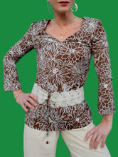 Charger l'image dans la galerie, Blouse vintage Dora - Floral. Ceinture Obi. Taille XS, 36, 38. Nathalie Molho. Made in France