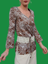 Charger l'image dans la galerie, Blouse vintage Dora - Floral. Ceinture Obi. Taille XS, 36, 38. Nathalie Molho. Made in France
