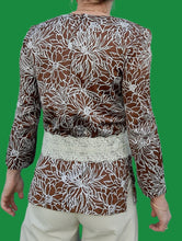 Charger l'image dans la galerie, Blouse vintage Dora - Floral. Ceinture Obi. Taille XS, 36, 38. Nathalie Molho. Made in France
