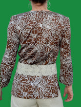Charger l'image dans la galerie, Blouse vintage Dora - Floral. Ceinture Obi. Taille XS, 36, 38. Nathalie Molho. Made in France