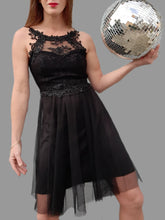 Charger l'image dans la galerie, Robe bustier "Seconde" Charlotte - En tulle noir et dentelle. Taille S, 36, 38. Made in Italy