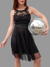 Charger l'image dans la galerie, Robe bustier "Seconde" Charlotte - En tulle noir et dentelle. Taille S, 36, 38. Made in Italy