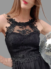 Charger l'image dans la galerie, Robe bustier "Seconde" Charlotte - En tulle noir et dentelle. Taille S, 36, 38. Made in Italy