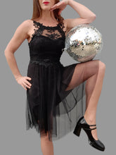 Charger l'image dans la galerie, Robe bustier "Seconde" Charlotte - En tulle noir et dentelle. Taille S, 36, 38. Made in Italy