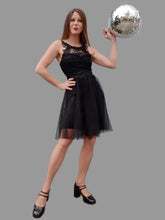 Charger l'image dans la galerie, Robe bustier "Seconde" Charlotte - En tulle noir et dentelle. Taille S, 36, 38. Made in Italy