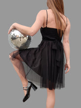 Charger l'image dans la galerie, Robe bustier "Seconde" Charlotte - En tulle noir et dentelle. Taille S, 36, 38. Made in Italy