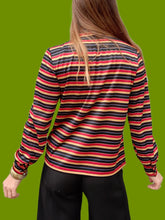 Charger l'image dans la galerie, Chemisier vintage Emma - A rayures et lurex scintillant. Pierbé. Taille S , 36, 38.