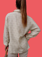 Charger l'image dans la galerie, Tunique vintage Adèle - Pure soie à imprimés graphiques. Taille XL, 42, 44