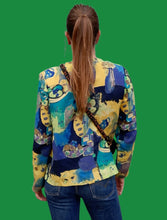 Charger l'image dans la galerie, Chemisier vintage Jade - Imprimé bariolé. Taille S, 36, 38. Le Gaillard