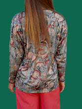 Charger l'image dans la galerie, Blouse vintage Judith - Imprimé floral. Taille L, 40, 42. Mikava. Fabriqué en France.