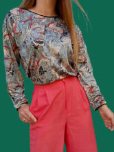 Charger l'image dans la galerie, Blouse vintage Judith - Imprimé floral. Taille L, 40, 42. Mikava. Fabriqué en France.
