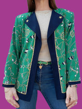 Charger l'image dans la galerie, Chemisier vintage Anaé. Imprimé marine. Taille XXL, 44, 46. Marrio Fucci Ceccoui. Made in Italy