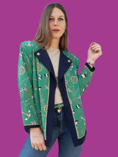 Charger l'image dans la galerie, Chemisier vintage Anaé. Imprimé marine. Taille XXL, 44, 46. Marrio Fucci Ceccoui. Made in Italy