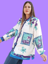 Charger l'image dans la galerie, Chemisier vintage Violette - Imprimé floral. Taille XXL, 44, 46. Weinberg Paris
