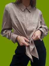 Charger l'image dans la galerie, Chemisier vintage Margot - Broderies zig-zag sable. Taille XL, 42, 44. Prunelle