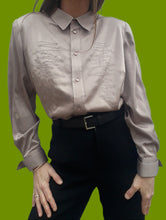 Charger l'image dans la galerie, Chemisier vintage Margot - Broderies zig-zag sable. Taille XL, 42, 44. Prunelle
