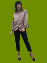 Charger l'image dans la galerie, Chemisier vintage Margot - Broderies zig-zag sable. Taille XL, 42, 44. Prunelle