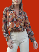 Charger l'image dans la galerie, Chemisier vintage Virginie - Plumetis automnal satiné. Taille XL, 42, 44