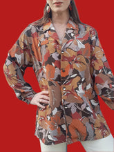 Charger l'image dans la galerie, Chemisier vintage Virginie - Plumetis automnal satiné. Taille XL, 42, 44