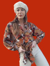 Charger l'image dans la galerie, Chemisier vintage Virginie - Plumetis automnal satiné. Taille XL, 42, 44
