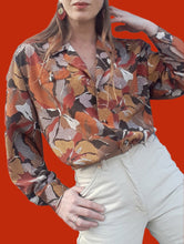 Charger l'image dans la galerie, Chemisier vintage Virginie - Plumetis automnal satiné. Taille XL, 42, 44