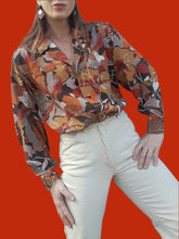 Charger l'image dans la galerie, Chemisier vintage Virginie - Plumetis automnal satiné. Taille XL, 42, 44
