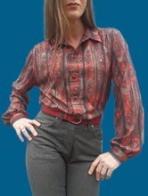 Charger l'image dans la galerie, Chemisier vintage Aurore - Imprimé Foulard. Taille M, 38, 40. Angora.