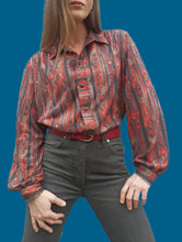 Charger l'image dans la galerie, Chemisier vintage Aurore - Imprimé Foulard. Taille M, 38, 40. Angora.