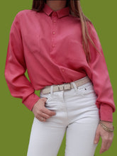 Charger l'image dans la galerie, Chemisier vintage Valentine - Soie rose fuchsia. Taille L, 40, 42. Alain Figaret