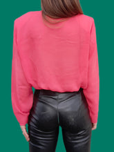 Charger l'image dans la galerie, Body vintage Noëmie - Cache-cœur rose. Taille XXL, 44, 46. Made in Italy.