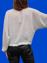Charger l'image dans la galerie, Blouse vintage Lydie - Fleurs en velours et lurex brillants. Taille L, 40, 42. Made in France.