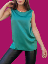 Charger l'image dans la galerie, Haut vintage Léana - Vert canard. Taille S, 36, 38. Marie Clémence. Made in France.
