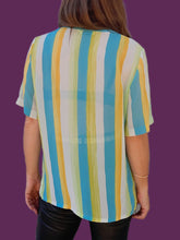 Charger l'image dans la galerie, Blouse vintage Gaelle - A rayures. Taille M, 38, 40. Marie Clémence. Made in France