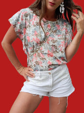 Charger l'image dans la galerie, Haut vintage Loulou - Aquarelle fleurie, boutons YSL. Taille L, 40, 42