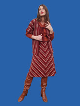Charger l'image dans la galerie, Ensemble vintage Lisa - Gilet et jupe en maille rayée. Taille M, 38, 40.Tricots de qualité. Made in France.