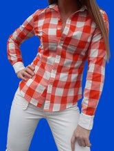 Charger l'image dans la galerie, Chemisier "Seconde" Prisca - A carreaux rouges et blancs. Taille XS, 34, 36
