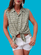 Charger l'image dans la galerie, Chemisier vintage Aude - Nature sans manches. Taille M, 38, 40.