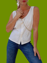 Charger l'image dans la galerie, Top vintage Anaïs - Perles et broderies. Taille M, 38, 40. René Derhy.