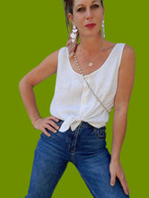 Charger l'image dans la galerie, Top vintage Anaïs - Perles et broderies. Taille M, 38, 40. René Derhy.