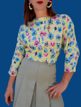 Charger l'image dans la galerie, Blouse vintage Valentine - Fleurie. Taille L, 40, 42. Made in France