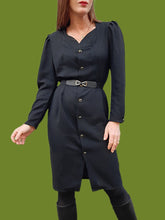 Charger l'image dans la galerie, Robe vintage Leïla - Col plissé, toute boutonnée. Taille M, 38, 40. Promod. Made in France