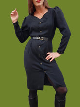 Charger l'image dans la galerie, Robe vintage Leïla - Col plissé, toute boutonnée. Taille M, 38, 40. Promod. Made in France