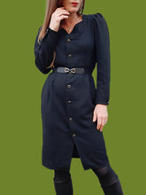 Charger l'image dans la galerie, Robe vintage Leïla - Col plissé, toute boutonnée. Taille M, 38, 40. Promod. Made in France