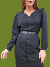 Charger l'image dans la galerie, Robe vintage Leïla - Col plissé, toute boutonnée. Taille M, 38, 40. Promod. Made in France